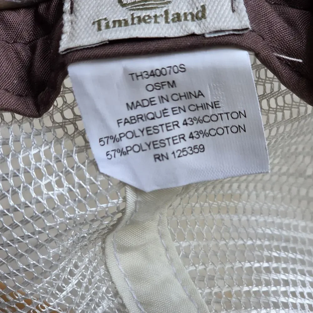Timberland PRO Gritman Canvas Trucker Hat Mens Brown White Mesh Snapback Cap